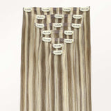 Golden Blonde Highlights (8/22) Seamless Clip-Ins (130g-150g) – 100% Remy Human Hair by GOO GOO Hair.