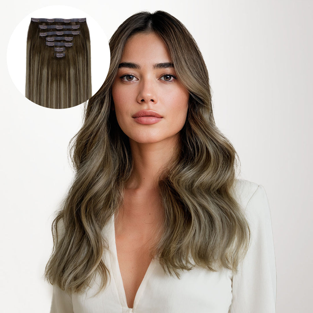 HONIGBLONDE BALAYAGE (4/26/4) NAHTLOSE CLIP-INS