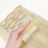 Platinum Blonde (60A) Seamless Clip-Ins (130g-150g) – 100% Remy Human Hair by GOO GOO Hair.