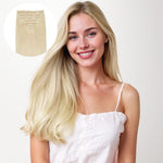 Platinum Blonde (60A) Seamless Clip-Ins (130g-150g) – 100% Remy Human Hair by GOO GOO Hair.