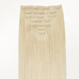 Platinum Blonde (60A) Seamless Clip-Ins (130g-150g) – 100% Remy Human Hair by GOO GOO Hair.
