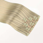 Platinum Blonde Balayage (17/22/60) Seamless Clip-Ins (130g-150g) – 100% Remy Human Hair by GOO GOO Hair.