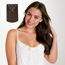 Chocolate Brown (4A) Seamless Clip-Ins (130g-160g) – 100% Remy Human Hair by GOO GOO Hair.