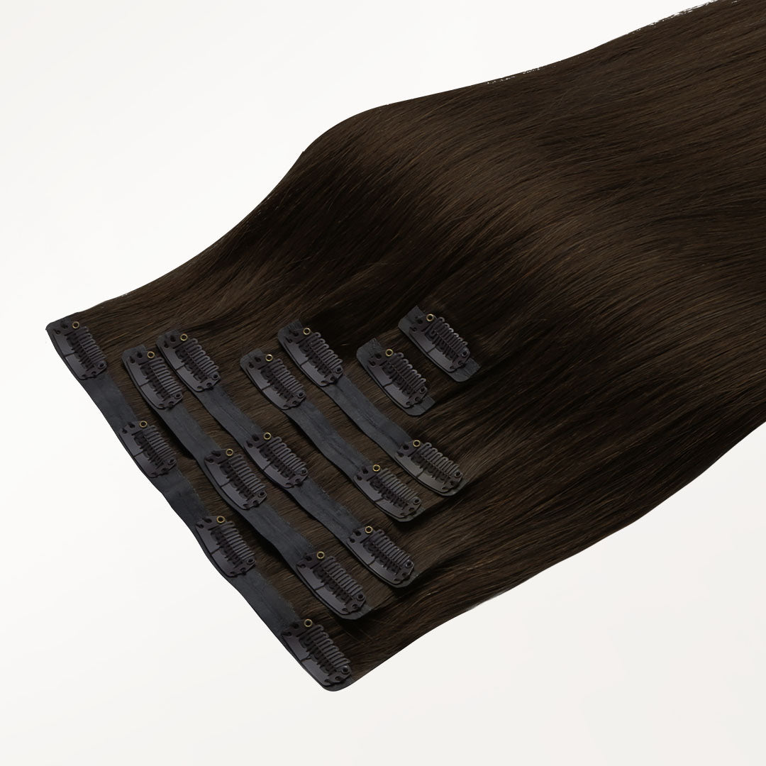 Chocolate Brown 4A Seamless Clip-Ins - Voluminous 100% Remy Hair