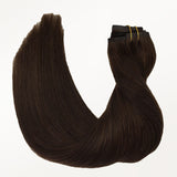 Chocolate Brown (4A) Seamless Clip-Ins [Clearance] _100% Remy Human Hair.