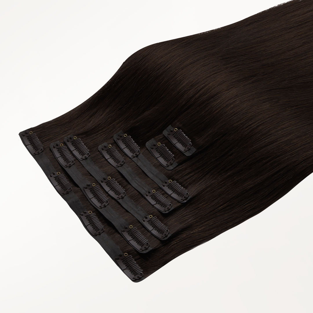 Light Brown Seamless Clip-Ins – Natural 100% Remy Hair