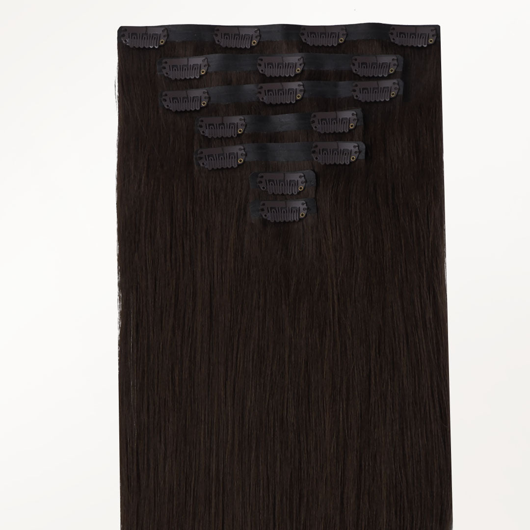 Light Brown (2A) Seamless Clip-Ins [Clearance] _100% Remy Human Hair.