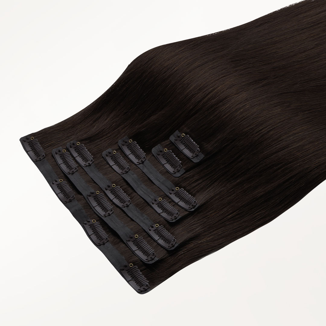 Light Brown (2A) Seamless Clip-Ins [Clearance] _100% Remy Human Hair.