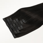 Natural Black (1B) Seamless Clip-Ins (130g-160g) – 100% Remy Human Hair by GOO GOO Hair.