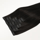 Natural Black (1B) Seamless Clip-Ins (130g-160g) – 100% Remy Human Hair by GOO GOO Hair.
