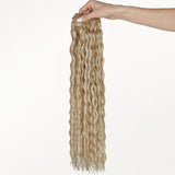 Ash Blonde Highlights (17B/20A) Elf Curly Clip-in Hair Extensions (120-150g)_100% Remy Human Hair.