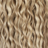 Ash Blonde Highlights (17B/20A) Elf Curly Clip-in Hair Extensions (120-150g)_100% Remy Human Hair.