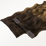 Caramel Blonde Balayage (4/27/4) Elf Curly Clip-in Hair Extensions (120-150g)_100% Remy Human Hair.