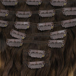 Caramel Blonde Balayage (4/27/4) Elf Curly Clip-in Hair Extensions (120-150g)_100% Remy Human Hair.