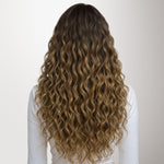 Caramel Blonde Balayage (4/27/4) Elf Curly Clip-in Hair Extensions (120-150g)_100% Remy Human Hair.