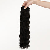 Natural Black (1B) Elf Curly Clip-in Hair Extensions (120-150g)_100% Remy Human Hair.
