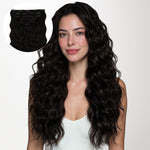 Natural Black (1B) Elf Curly Clip-in Hair Extensions (120-150g)_100% Remy Human Hair.
