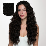 Natural Black (1B) Elf Curly Clip-in Hair Extensions (120-150g)_100% Remy Human Hair.