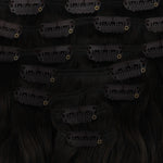 Natural Black (1B) Elf Curly Clip-in Hair Extensions (120-150g)_100% Remy Human Hair.