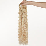 Platinum Blonde (22H) Elf Curly Clip-in Hair Extensions (120-150g)_100% Remy Human Hair.