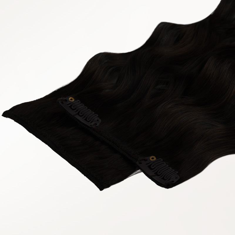 Jet Black (1) Elf Curly Clip-in Hair Extensions (120-150g)_100% Remy Human Hair.