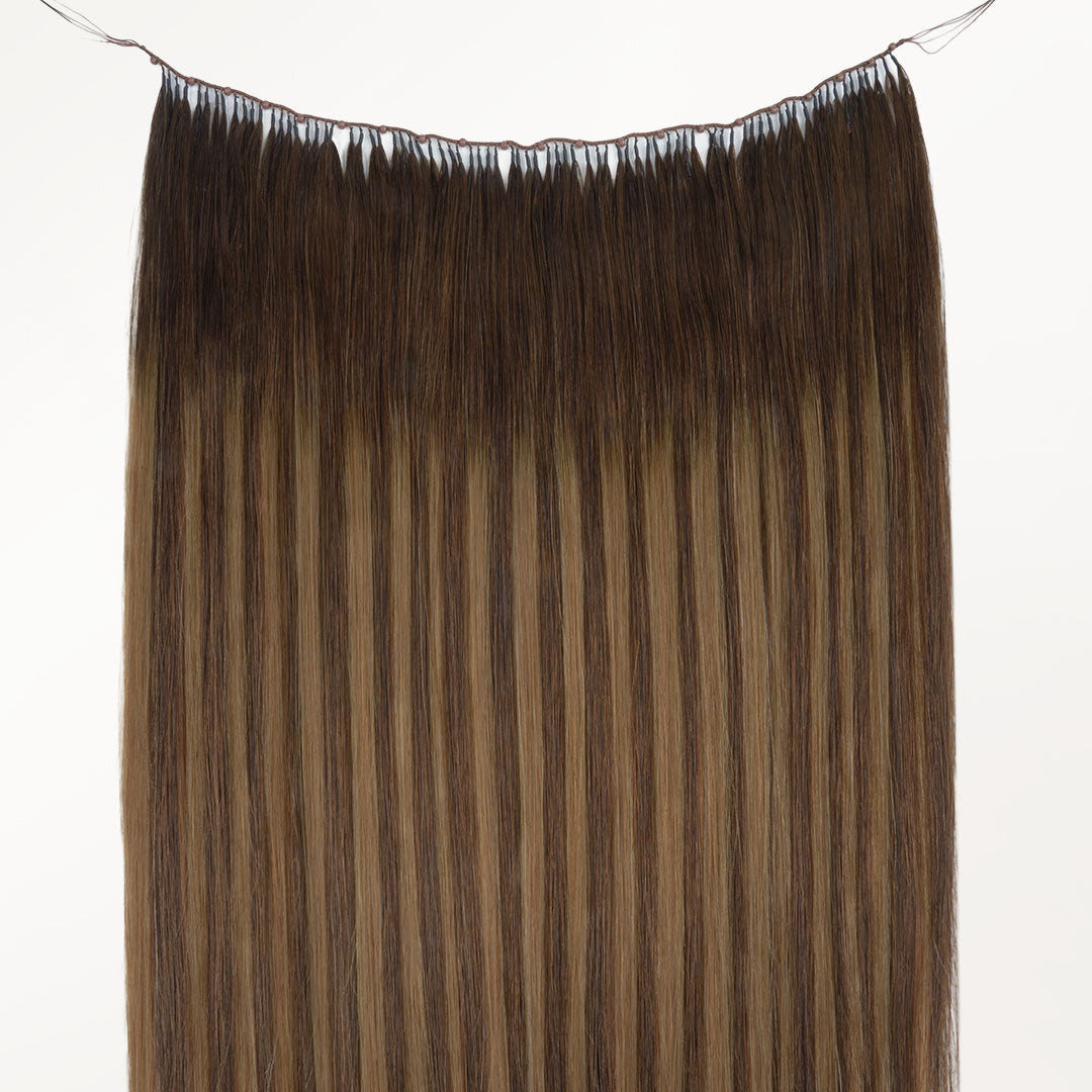  Caramel Blonde Balayage (4/27/4) Feather Weft Hair Extension (50g-60g)_100% Remy Human Hair extensions and accessories.