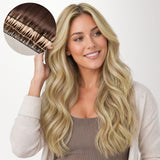 Dirty Blonde Highlights (18D/22F) Feather Weft Hair Extension (50g-120g)