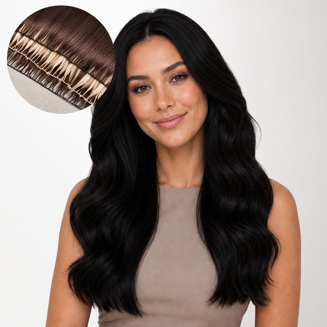  Dark Brown Balayage (2/6/2) Feather Weft Hair Extension (50g-60g)_100% Remy Human Hair extensions and accessories.
