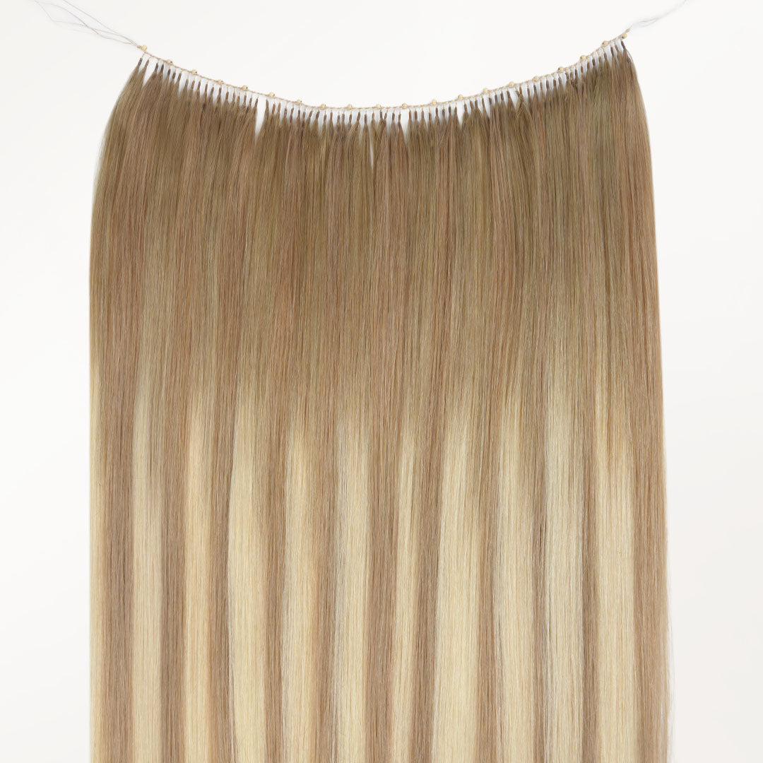  Natural Blonde Balayage (18ET90A) Feather Weft Hair Extension (50g-60g)_100% Remy Human Hair extensions and accessories.