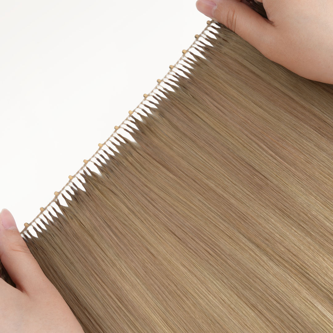  Natural Blonde Balayage (18ET90A) Feather Weft Hair Extension (50g-60g)_100% Remy Human Hair extensions and accessories.