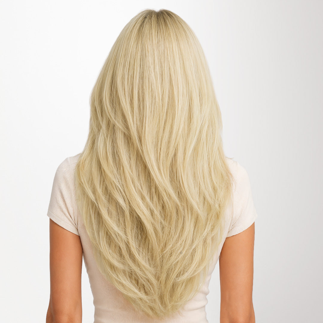  Platinum Blonde (60A) Feather Weft Hair Extension (50g-120g)_100% Remy Human Hair extensions and accessories.