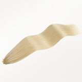  Platinum Blonde (60A) Feather Weft Hair Extension (50g-120g)_100% Remy Human Hair extensions and accessories.