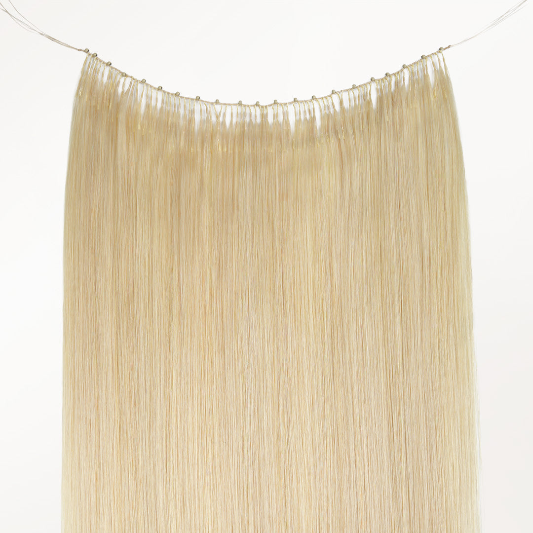  Platinum Blonde (60A) Feather Weft Hair Extension (50g-120g)_100% Remy Human Hair extensions and accessories.