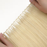  Platinum Blonde (60A) Feather Weft Hair Extension (50g-120g)_100% Remy Human Hair extensions and accessories.