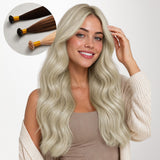 Ash Blonde Highlights (17A/60A) Flat Tip Hair Extensions 50-60g