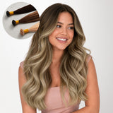 Bleach Blonde Balayage (3/8/613) Flat Tip Hair Extensions 50-120g