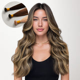 Caramel Blonde Balayage (4/27/4) Flat Tip Hair Extensions 50-60g-100% Remy Human Hair extensions and accessories.