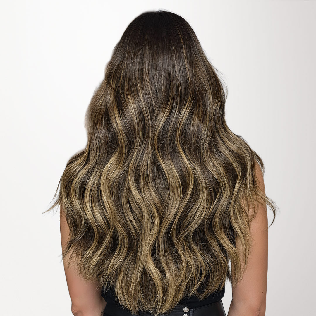 Caramel Blonde Balayage (4/27/4) Flat Tip Hair Extensions 60g_100% Remy Human Hair.