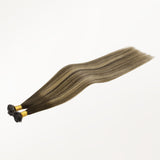 Caramel Blonde Balayage (4/27/4) Flat Tip Hair Extensions 60g_100% Remy Human Hair.