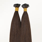 Chocolate Brown (4A) Flat Tip Hair Extensions 60g_100% Remy Human Hair.