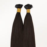 Dark Brown (2) Flat Tip Hair Extensions 60g_100% Remy Human Hair.