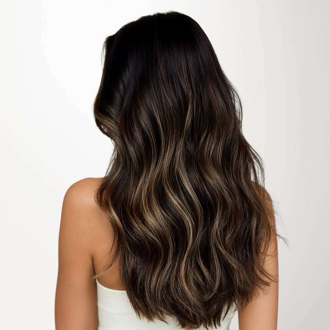 Dark Brown Balayage (2/6/2) Flat Tip Hair Extensions 60g_100% Remy Human Hair.