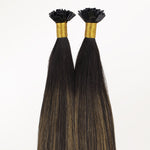 Dark Brown Balayage (2/6/2) Flat Tip Hair Extensions 60g_100% Remy Human Hair.