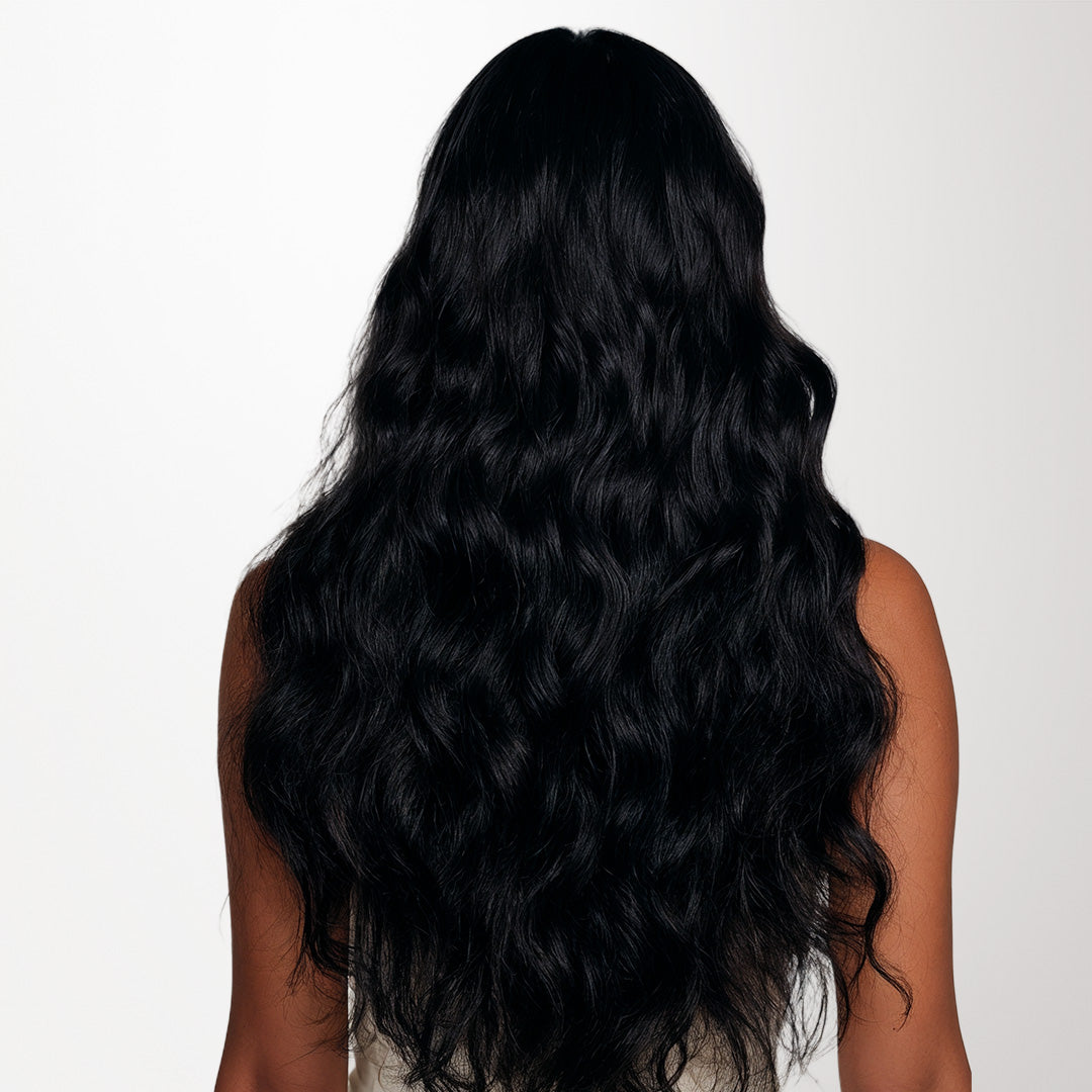 Jet Black (1) Flat Tip Hair Extensions 60g_100% Remy Human Hair.