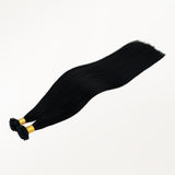 Jet Black (1) Flat Tip Hair Extensions 60g_100% Remy Human Hair.