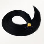 Jet Black (1) Flat Tip Hair Extensions 60g_100% Remy Human Hair.