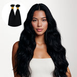 Jet Black (1) Flat Tip Hair Extensions 60g_100% Remy Human Hair.