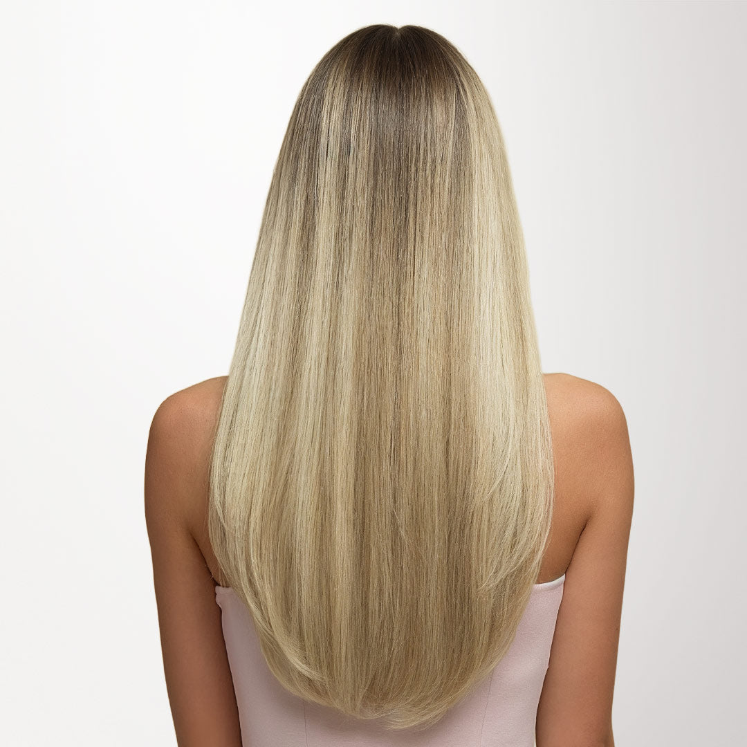 Light Blonde Highlights (16/22A) Flat Tip Hair Extensions 60g_100% Remy Human Hair.
