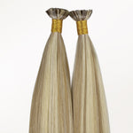 Light Blonde Highlights (16/22A) Flat Tip Hair Extensions 60g_100% Remy Human Hair.