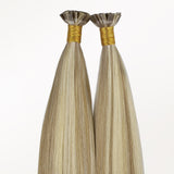 Light Blonde Highlights (16/22A) Flat Tip Hair Extensions 60g_100% Remy Human Hair.